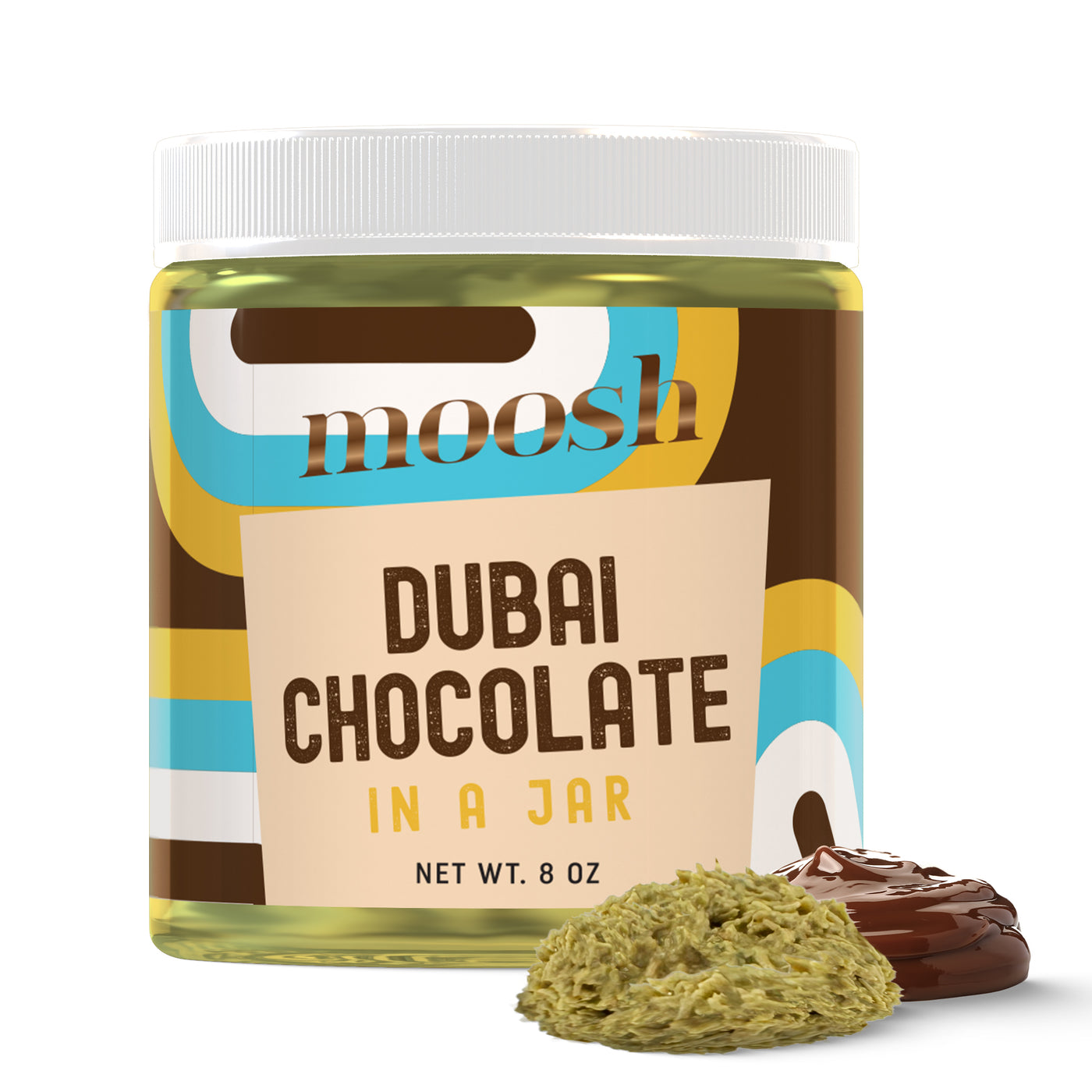 Dubai Chocolate in a Jar, 8 oz | Chocolate Hazelnut Pistachio & Kataifi Spread