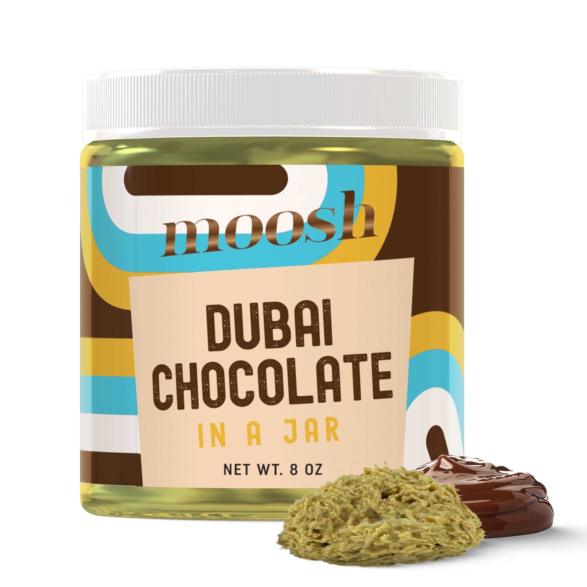 Dubai Chocolate Jar – Pistachio & Kataifi Chocolate Dessert Spread & Snack, Spoon-Ready, for Toast, Pastries & Candy Making (8 oz)
