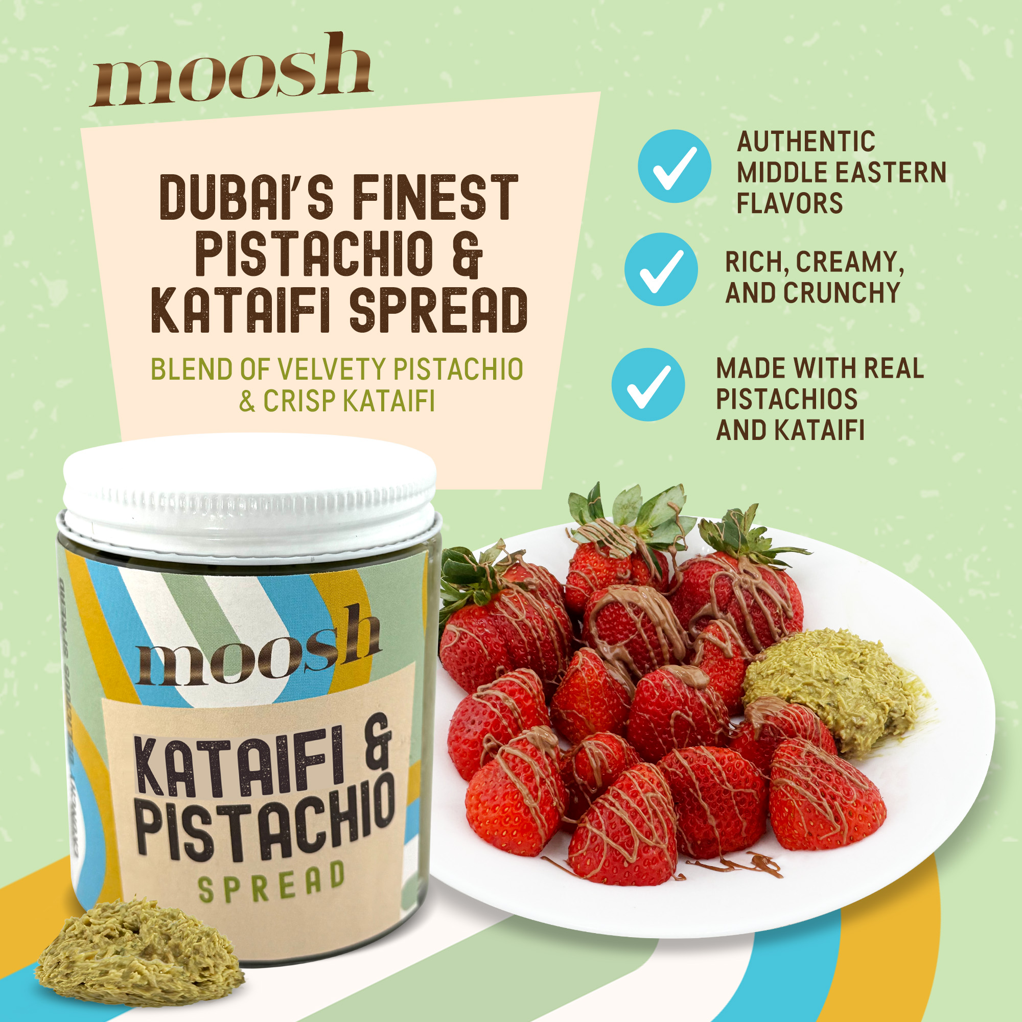 Pistachio & Kataifi Filling Spread Jar | Dubai Chocolate FIlling