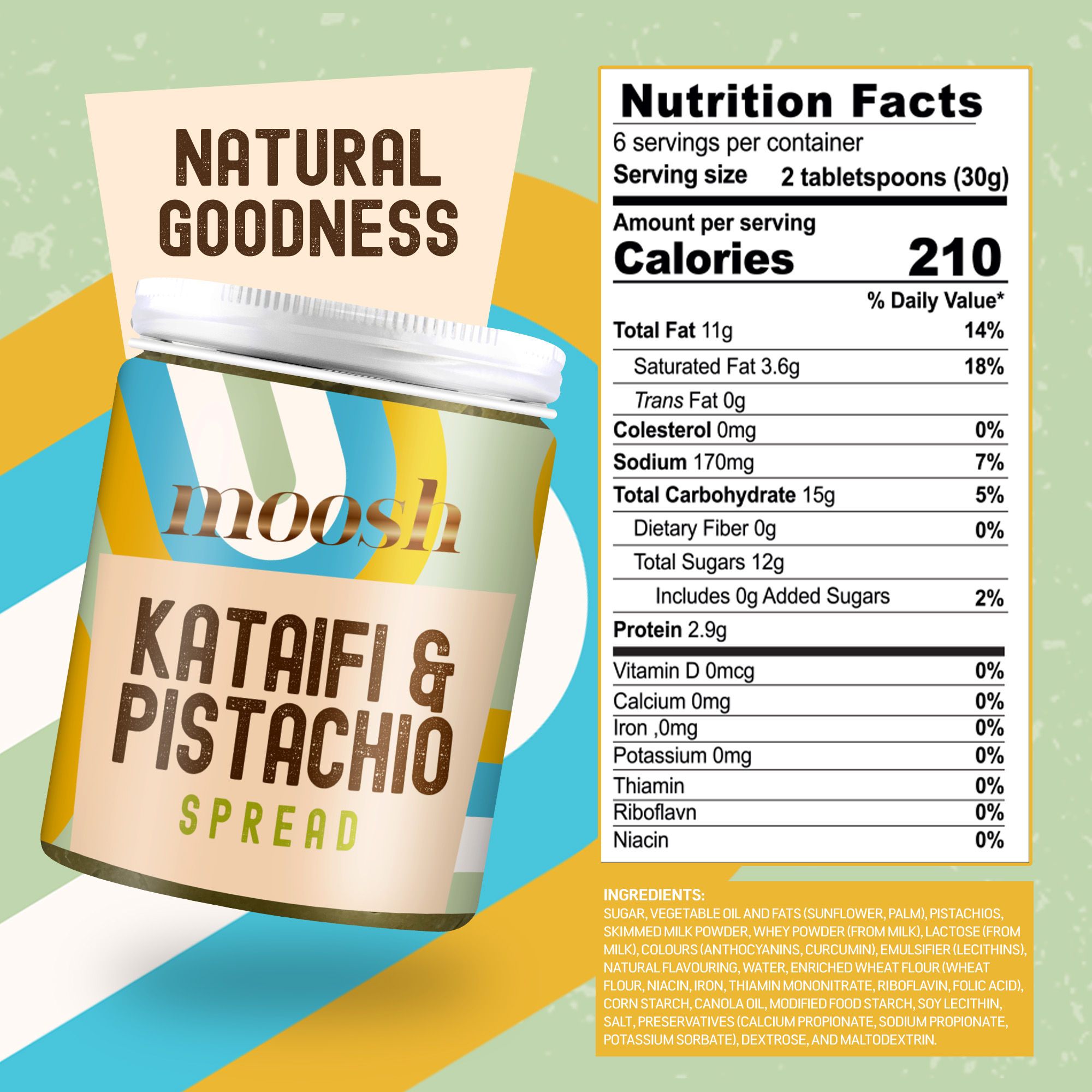 Pistachio & Kataifi Filling Spread Jar | Dubai Chocolate FIlling